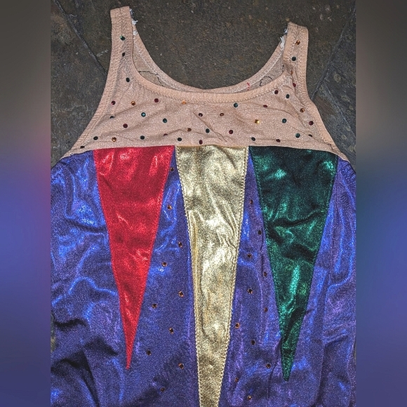 Handcrafted Artistic Swimming Circus Colors One Piece Bathing Suit Size 34/36 - Picture 7 of 9